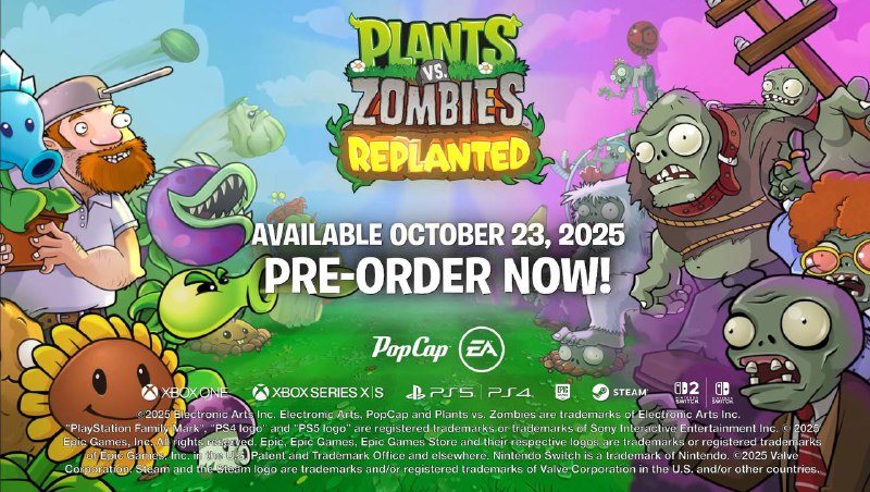 《植物大战僵尸 RePlanted》正式公布，新增本地双人与对战模式，将于10月23日发售