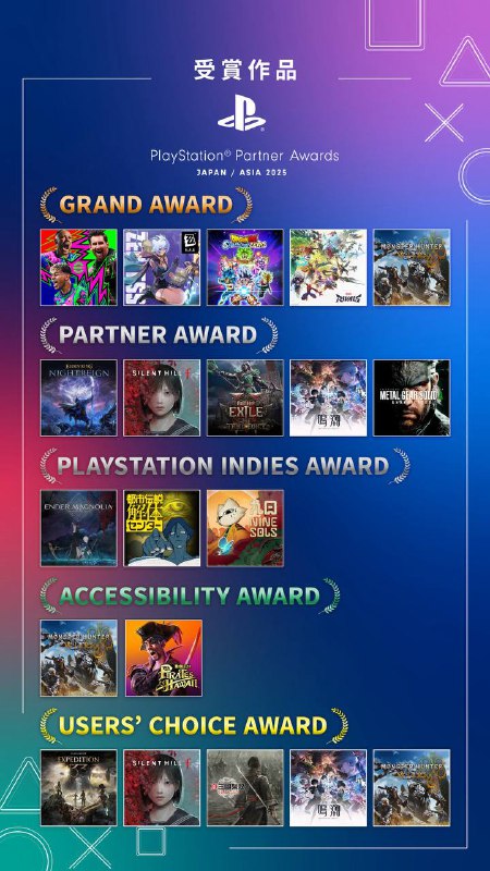 PlayStation Partner Awards 2025结果现已揭晓，让我们为所有获得奖项的合作伙伴献上掌声