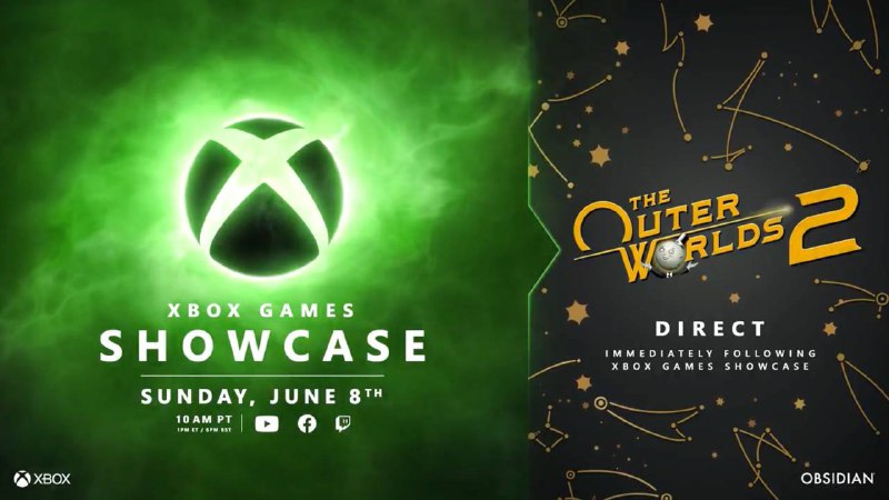 Xbox Games Showcase 以及《天外世界2》Direct 将于6月8日举办