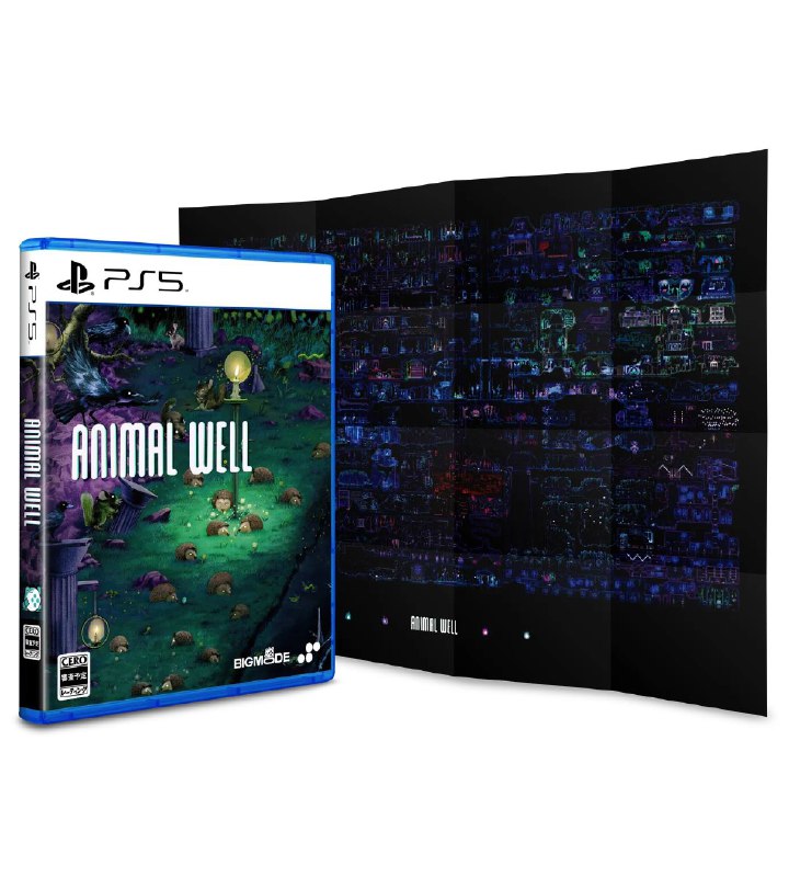 类银河恶魔城游戏《动物井》（Animal Well）PS5实体版已开启预订，售价4980日元（约合人民币241元），购买特典为一张游戏地图与“幽灵”贴纸